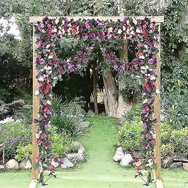 Flower Garland Fake Rose Vine tekokukka Riippuva Rose Ivy Home Hotel PURPLE