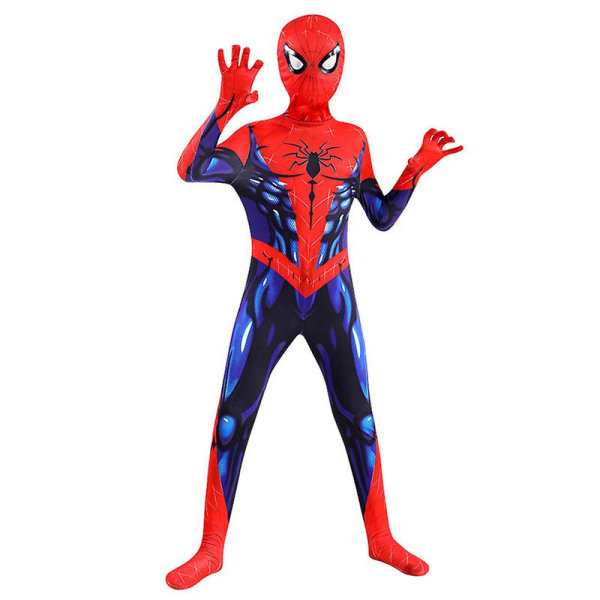 3-9 År Børn Drenge Piger Spiderman Fancy Dress Superhelt Kostumer Halloween Cosplay Party Jumpsuit Outfits Gave-A 8-9Years