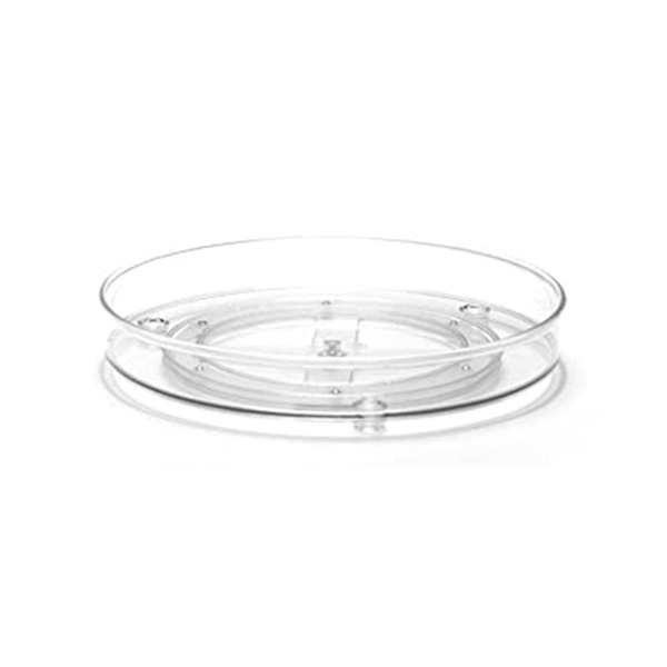 Størrelse 2-pak Roterende Skab Organizer Transparent Plastic Pet Pladespiller Opbevaringsstativ Spice Cosmeti
