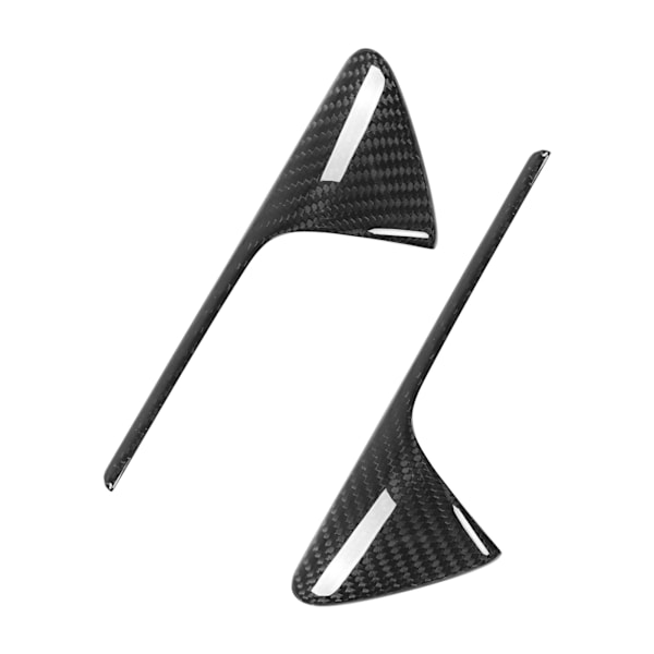 Par af sidefender kamera ventilationsdæksel trim ægte kulfiber passer til Tesla Model 3 S X Y blank kulfiber