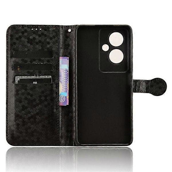 Kompatibel for Oppo A79 5G / A2 5G Magnetisk Telefondeksel Lær Imprintet Prikkemønster Cover Black