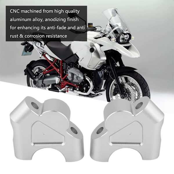 CNC-fräst motorcykelstyrehöjare klämma höjd upp adaptrar för R1200GS LC ADV 14‑18