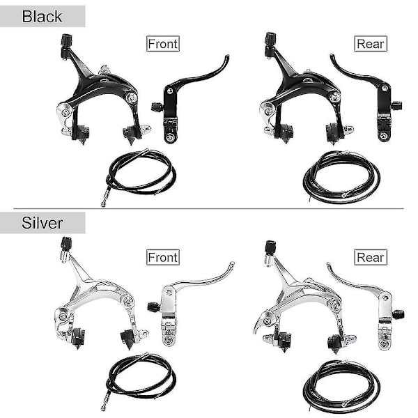 Fram / Bak Fixie Bike Brake Kit Road Bike Cruiser set Cykelok bromssats Side Pull black Rear brake set