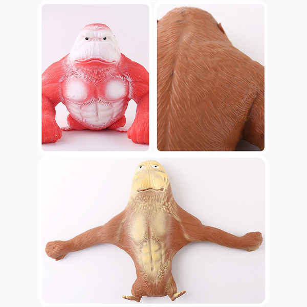 Brown Monkey Toy Tpr Stretch Gorilla Toy Squeeze Toy Kompatibel med Barn Vuxen Stress Relief -ES Brown 12*12