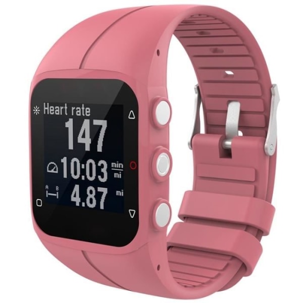 Tyylikäs watch hihnan silikoniranneke Polar Watch M400 M430 GPS:lle 6,5-9,5 tuumaa (vaaleanpunainen)