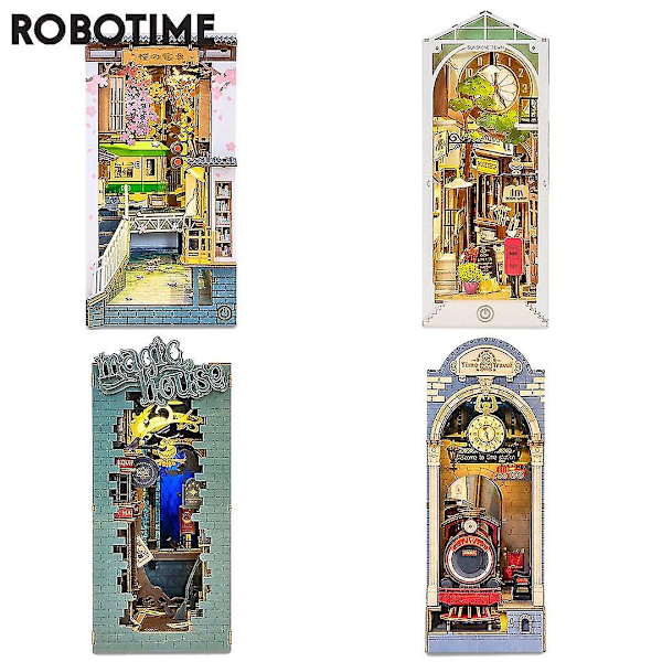 Robotime Rolife DIY Kirjakulma Japanilainen Sakura Densya In Books -sarjassa Puinen Miniatyyritalo Kalusteilla Nukkekodin Rakennussarja Leikki JB Tgb01 sakura densya