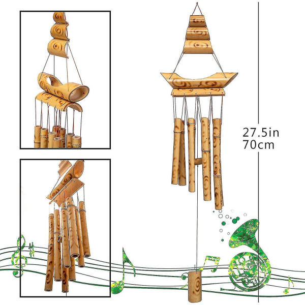 Bambuiset tuulikellot ulkokäyttöön, käsintehdyt muistotuulikellot suurella syväsävyllä patiopuutarhan kodin sisustukseen
