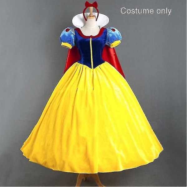 2023-vuxen Cosplay-klänning Snövit tjej Prinsessklänning Kvinnor Vuxen tecknad prinsessa Snövit Halloween-festkostym-mxbc -ES Adult Costume M