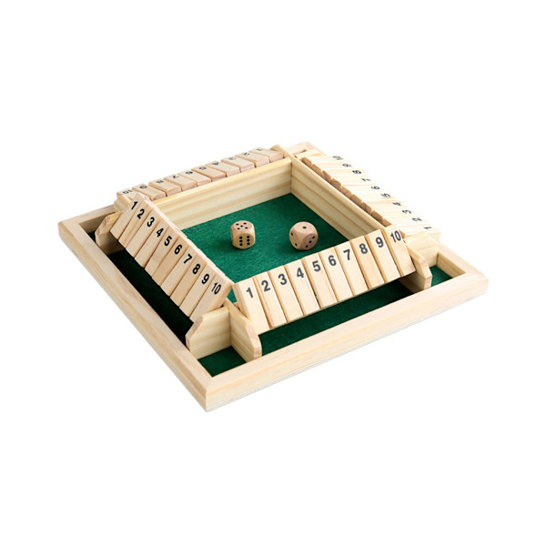 Träspel Shut The Box - Röd, för barn & vuxna