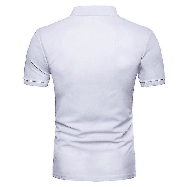 Mænds Polotrøje Golf Casual Sommer Kortærmet Toppe White XL