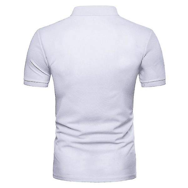 Miesten Polopaita Golf Casual Kesä Lyhythihainen Yläosa White 2XL