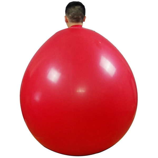 Gigantisk menneskelig ballong 36 tommers runde ballonger ekstra jumbo og tykk gigantisk lateksballong kompatibel med bryllupsbursdagsdekor rød