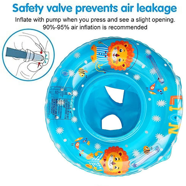 Baby uimarengas, uimaapuvälineet Baby puhallettava kelluntarengas uimaistuin Baby leluille 6 kk - 36 kk Lion - blue
