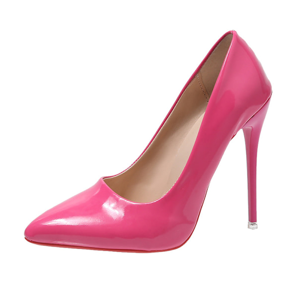 Damskor, röda högklackar, sexiga spetsiga 12 cm klackar Red rose 38