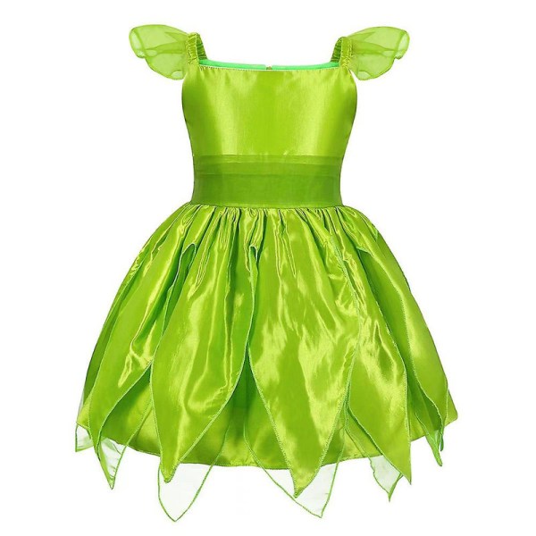 3-9 År Flickor Prinsessa Fe-Klänning Cosplay Kostym Hårband Fe-Stav Ving Kit 7-8 Years