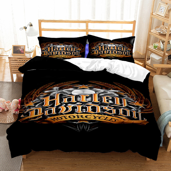 Motorsykkel digitalt mønster trykt dynetrekk - 1216 Harley 2 150x200cm