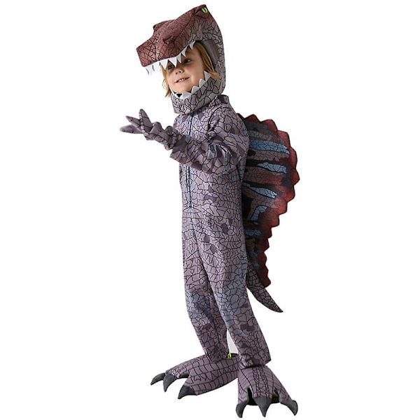 4-11-vuotiaiden Halloween-juhliin Dinosaurusten Cosplay-asu Spinosaurus-hyppyasu, pääpanta, hanskat, kengät, asukokonaisuus, lahja 4-5 Years