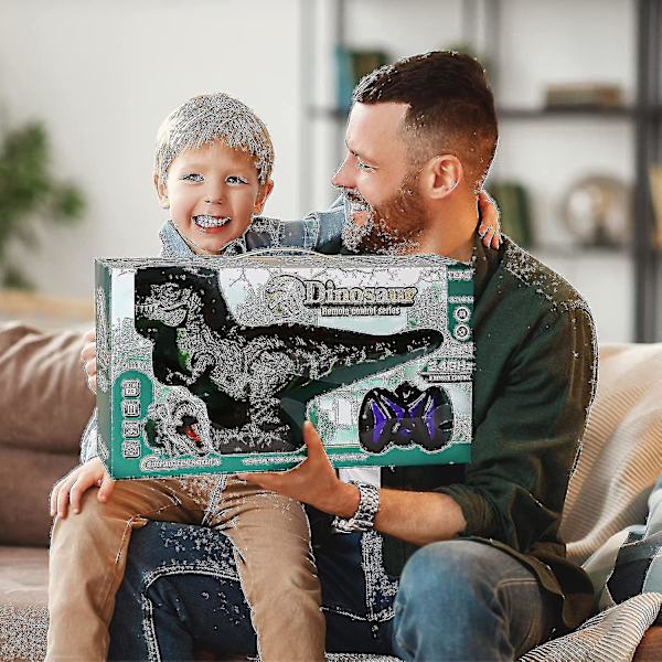 2,4 GHz Fjernstyret Dinosaur Legetøj, Gående Robotdinosaur Med LED Lys & Lyd, Simulation