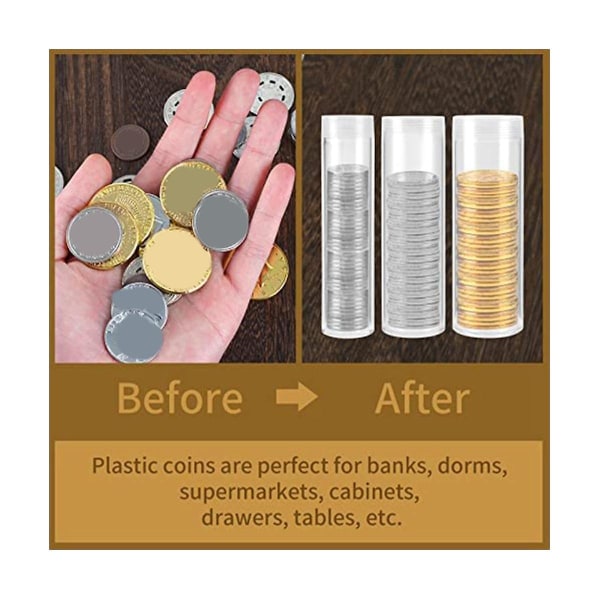100 kpl kolikkoputkia erilaisia ​​kokoja 10 puolen dollarin kolikon säilytysputkea 60 kolikon säilytysputkea penniä