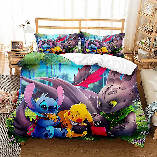 Stitch Quiltöverdrag Sandat Tre-delat Två-delat B B2 173x218cm
