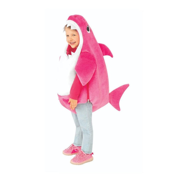 1-7 vuotta Lapset Pojat Tytöt Aikuiset Shark Perhe Cosplay Juhlapuku Tyylikäs Pukeutuminen Haalari Lahjat - Ruusunpunainen 6-7 Years