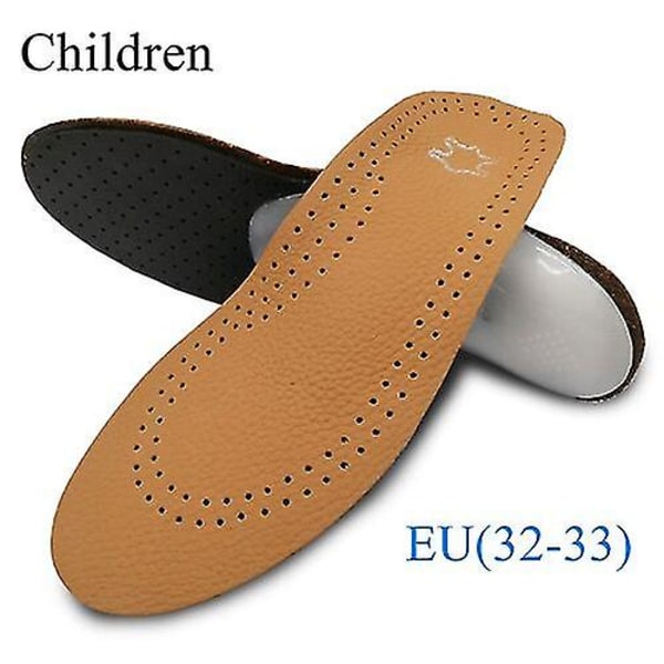 Ortopediska innersula i läder för platt fot valvstöd Ortopediska skor sulor för fötter Män Kvinnor Barn O/x Ben Korrigerad EU32 to33 21.5cm