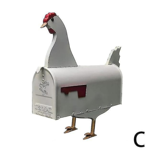 Dyrepostkasse i metall Gårdsdyrpostkasser som er kompatible med og utvendig hageinnredning Chicken