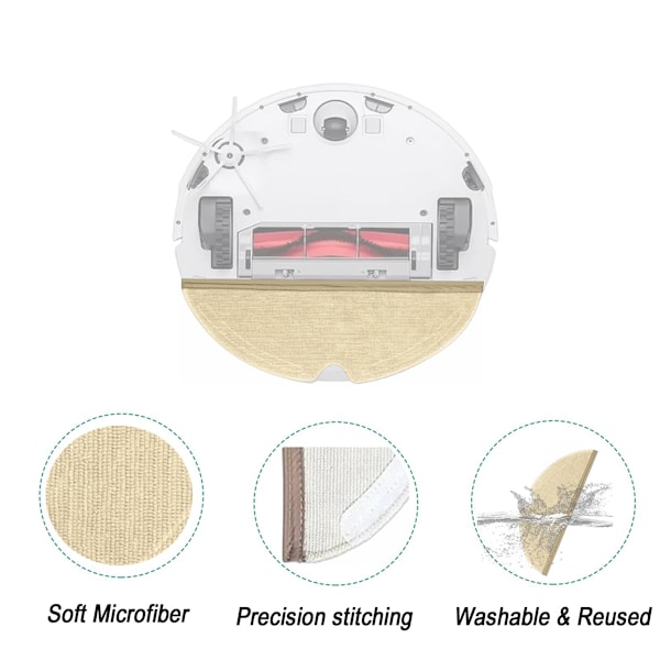 10 stk. moppeputer for Roborock Q5 Pro/Q8 Max/Q8 Max+/Q7/Q7+/Q7 Max/Q7 MAX+/S5/S50/S51/S55/S5 MAX robotstøvsuger