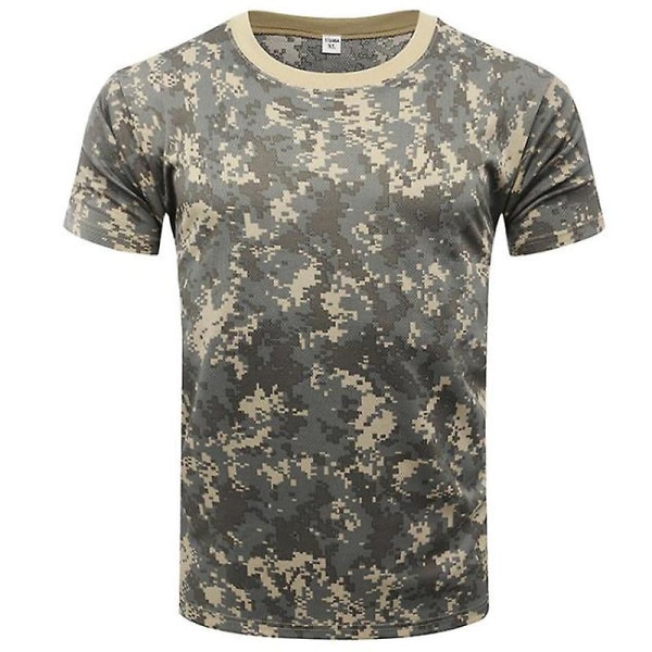 Herre Camo T-skjorte Army Military Combat Summer Tactical Topper ACU 3XL