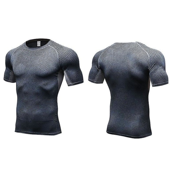 Base Layer T-skjorte for menn under huden Tee Gym Sport Topper Grey L