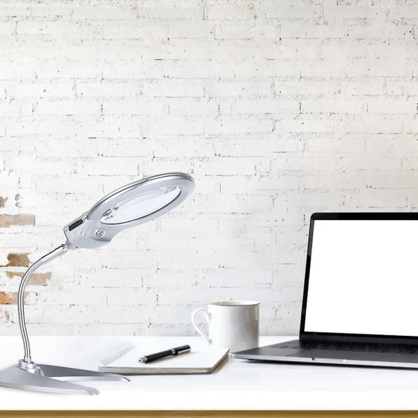 Förstoringsglas Förstoring Hantverk Skrivbordslampa Med 2 LED-lampor