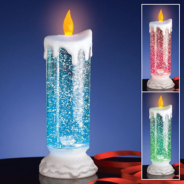 Laddningsbar Färgad Elektronisk LED Vattentät Ljusstake med Glitter Färgväxlande LED -ES Snow BASE
