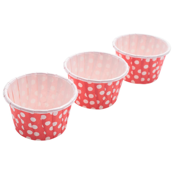 100x Paperi Cupcake Liner Muffinnut Pähkinä Rasvankestävät Jälkiruokaleivinmukit Väri: Punainen piste: 3,8 cm * 3 cm * 5 cm Red wave point