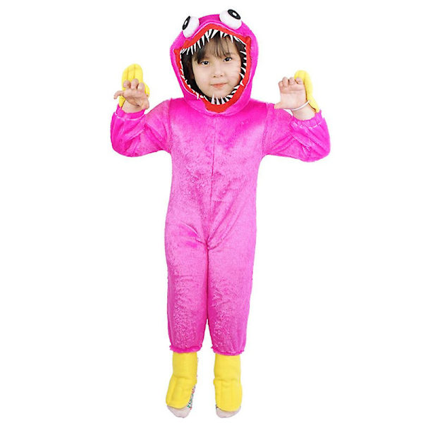 3-14 år Barn Pojkar Flickor Poppy Playtime Huggy Wuggy Cosplay Jumpsuit Sovkläder-Rosa 11-14 Years