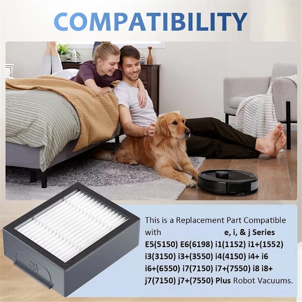 Filter Udskiftningsdele til IRobot Roomba E, I, & J Serien I7 I7+/Plus I3 I3+ I4 I6 I6+ I8 I8+ E5 E6 E7 Støvsuger
