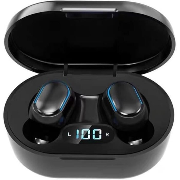 Trådløse Bluetooth 5.0 hovedtelefoner, Stereo Trådløse hovedtelefoner Bluetooth Headset Led-skærm, Hi-Fi Stereo Lyd, Indbygget HD