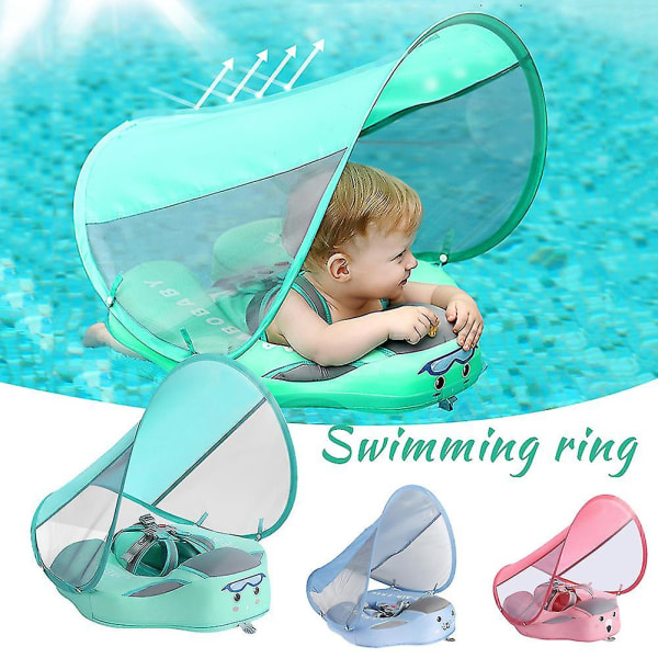 Ensiluokkaiset älykkäät uimaharjoitukset, joissa aurinkokatos ei täytä tiiviitä baby uimarenkaita Pink