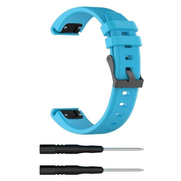 22MM himmelblå silikonerstatningsrem for Garmin Fenix ​​5 5X 5S GPS Multisport Sports Watch