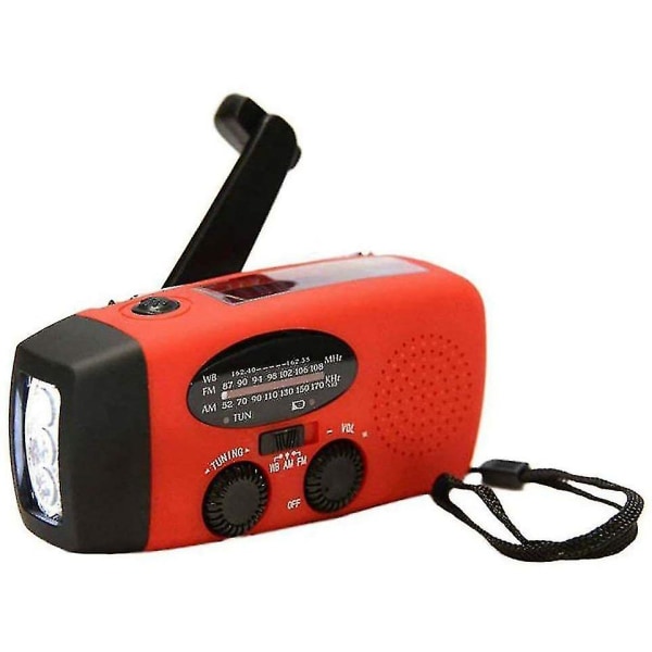 Veva Radio, Nödradio Solcellsdriven Bärbar 2000mah Powerflashlight hg