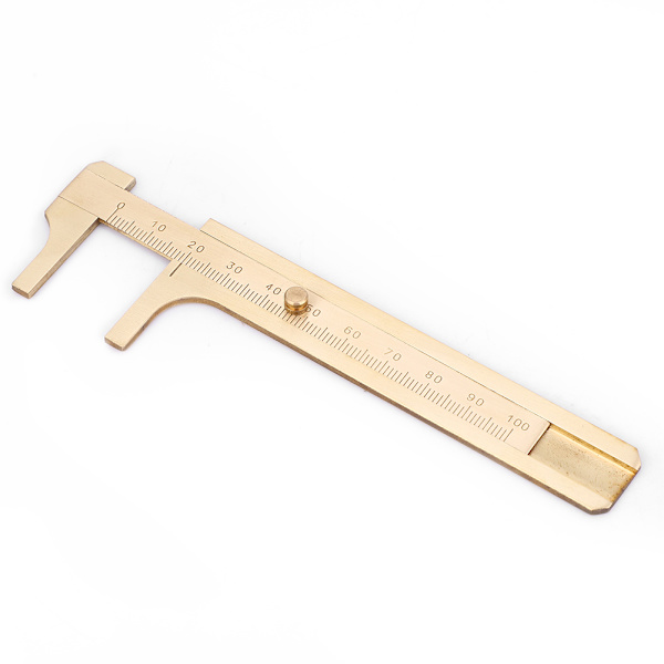 Messing Vernier Caliper Enkelt Skala Smykker Måler Linjal 0-100mm