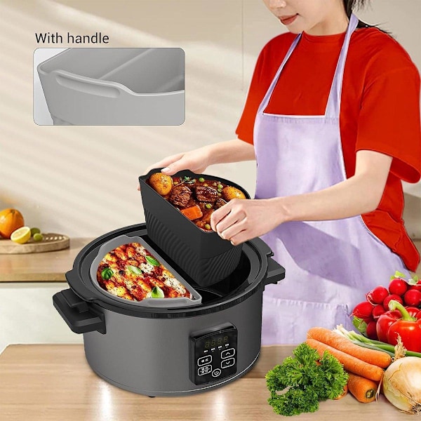 2 ST Återanvändbara Matkvalitet Slow Cooker Liner Avdelare Non-Stick Lättrengjord Panna