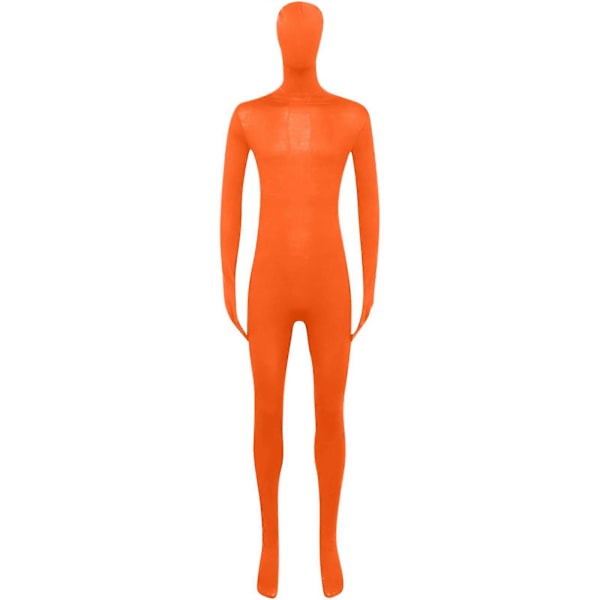 Herr Dam Zentai Dräkt Åtsittande Jumpsuit Enfärgad Dansdräkt Scenföreställningsdräkt Orange M