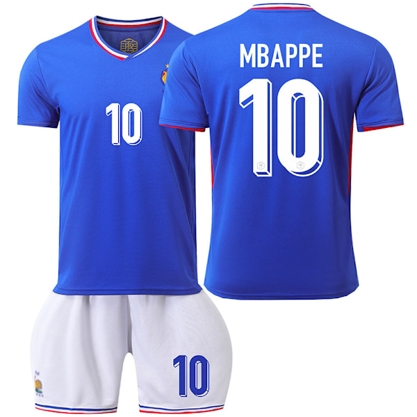 2024 Europamesterskab Frankrig hjemmefodboldtrøje - Kylian Mbappe 18(100-110cm)