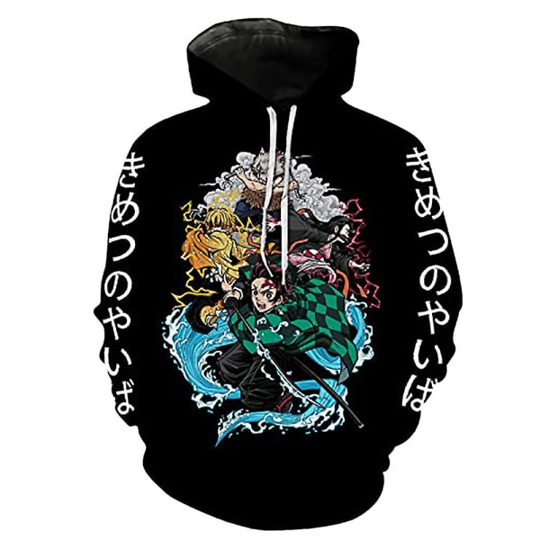 Voksne Demon Slayer Anime Hættetrøje Toppe Casual Hættetrøje Sweatshirt Gaver C M