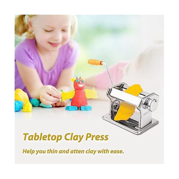 Soft Clay Clay Machine Håndlavet gør-det-selv-fremstilling Soft Clay Tools Desktop Clay Ekstruder med håndtag Clay R Silver