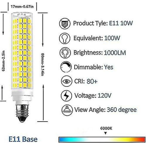 E11 LED Pære Dæmpbar. 100W Halogen Pære Udskiftning E11 Jd T4 Mini Sockel 1000lm (hs)