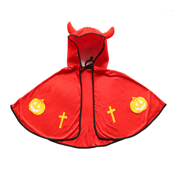 Barne Halloween Party Demon Kappe Hette Kapp Robe Cosplay Kostymer-Rød