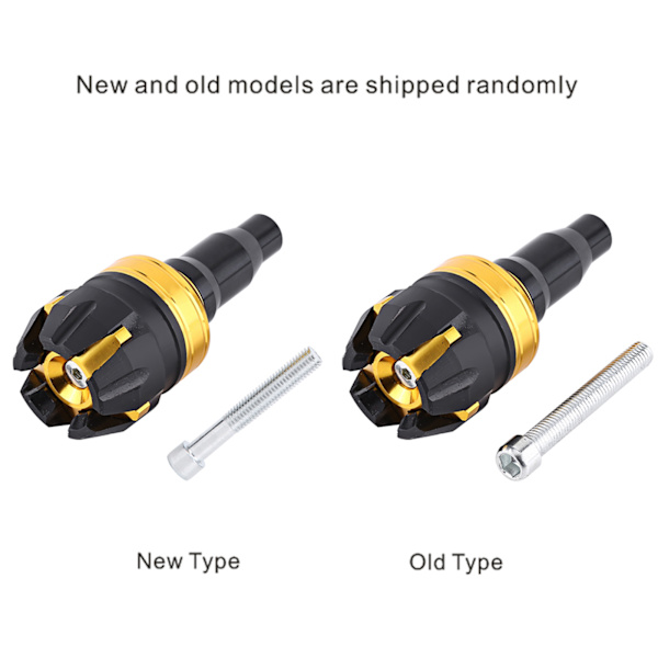 Ny Motorcykel CNC Aluminiumlegering Rammeskyder Faldende Beskytter Anti-Crash Caps Guld