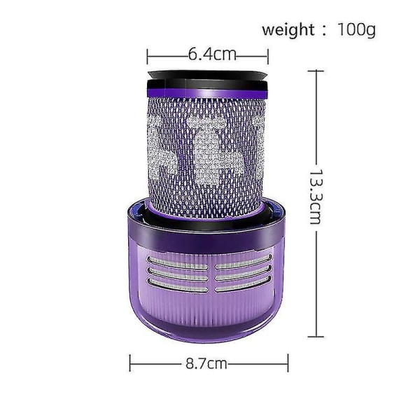 2 stk vaskbart hepafilter til Dyson V12 Detect Slim Absolute Clean Hy