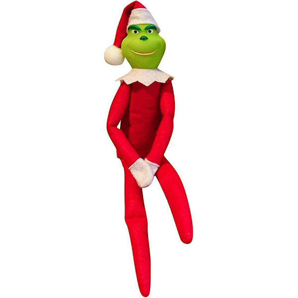 33 cm julpar The Grinch Plysch Doll Toy Xmas Dekor Ornament Barnpresent -ES Red